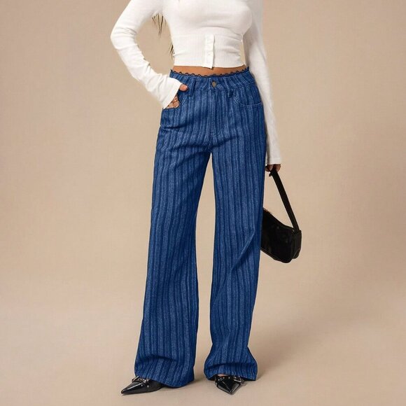 Blue Elegant Women's Denim Jeans - Picture 2 of 7